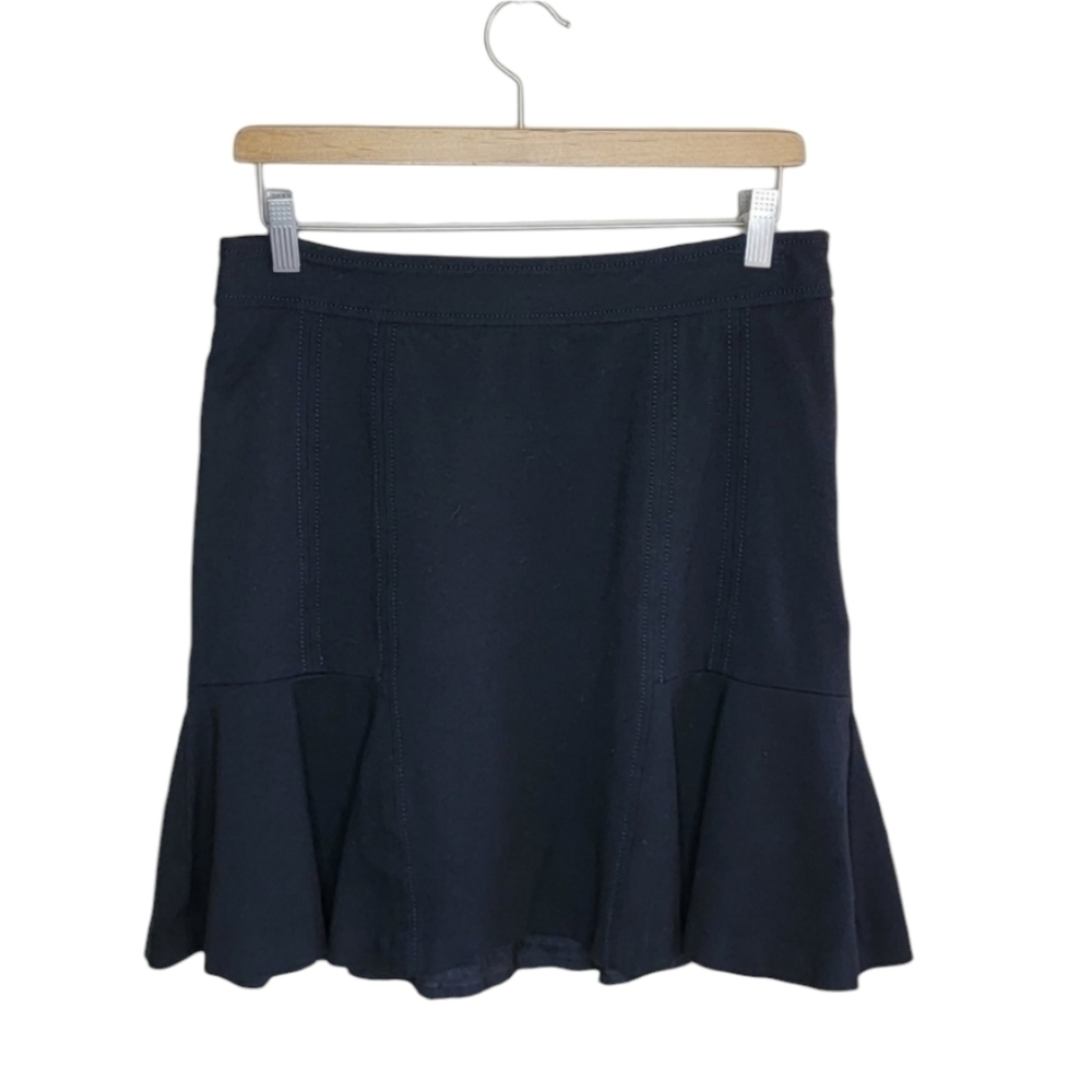WHBM Black Flared Hem A-line Skirt Size 6